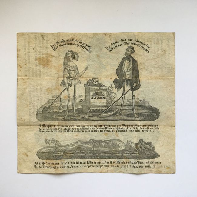 Memento Mori Klappbrief - 19. Jahrhundert