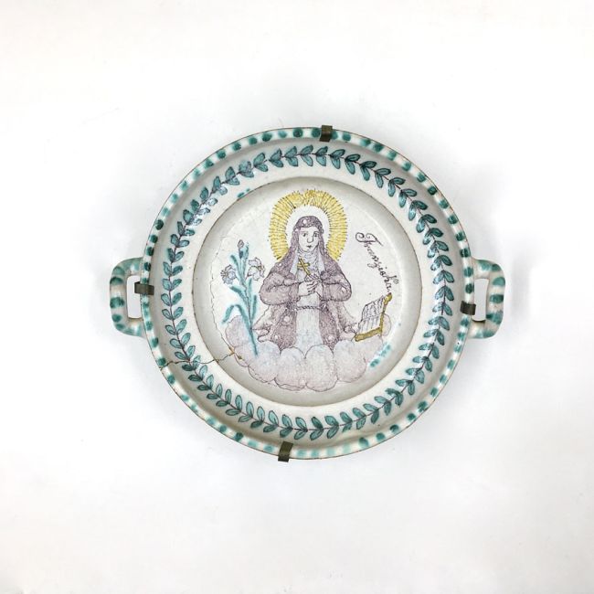 Doppelhenkelschale Hl. Franziska - Gmunden, 18. Jahrhundert