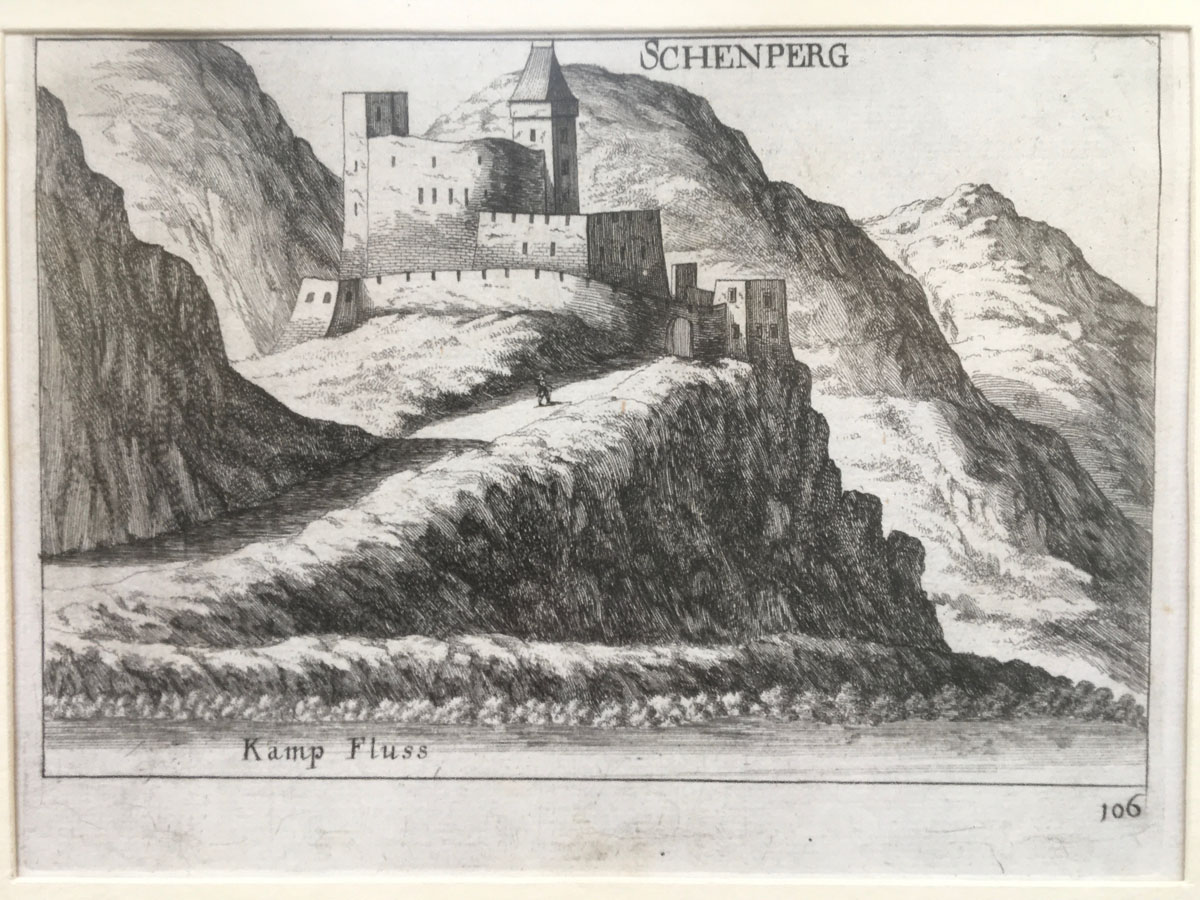 SCHENPERG - Kupferstich aus G. M. Vischer "Topographia Archiducatus Austriae Inferioris: Modernae“, Wien 1672