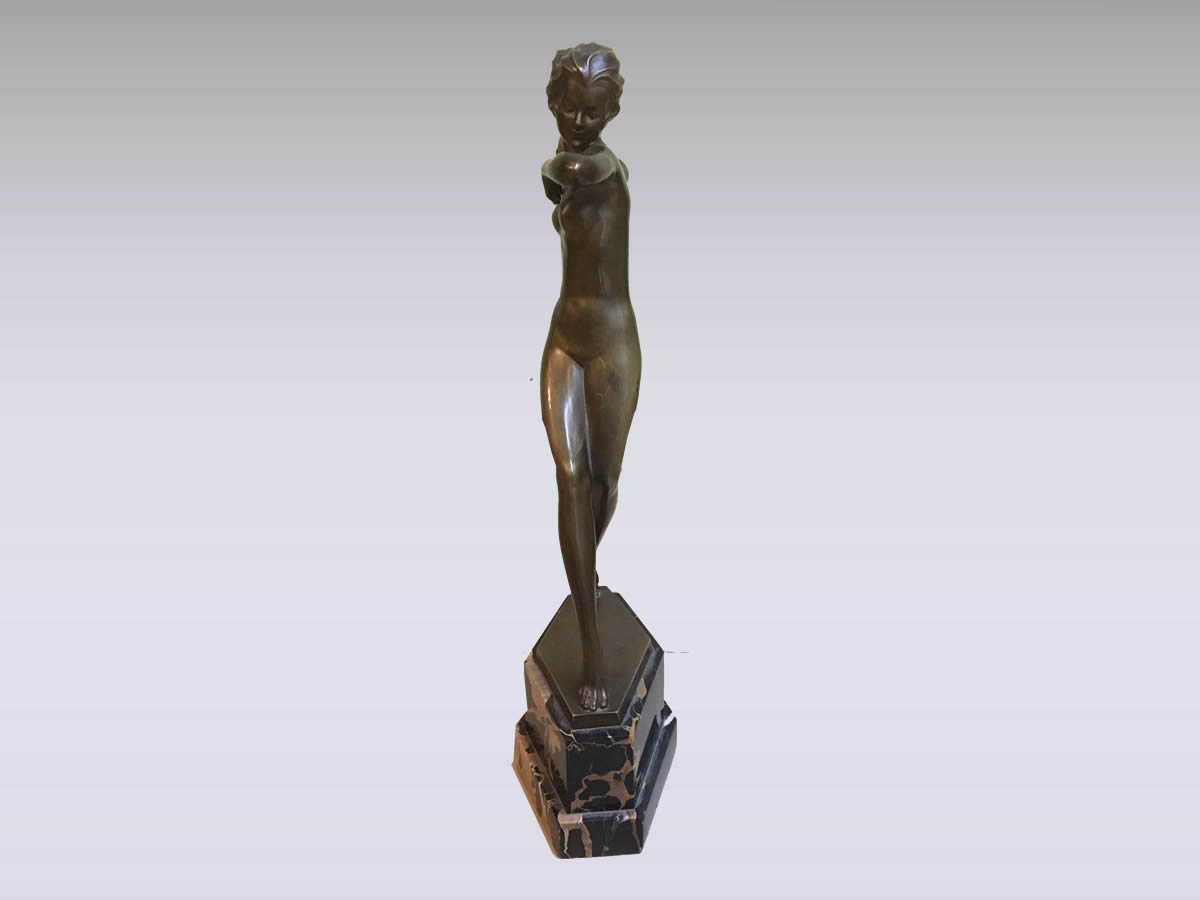 Wiener Bronze von Josef Lorenzl - Nackte Tänzerin, ART DECO (um 1920)Wiener Bronze von Josef Lorenzl - Nackte Tänzerin, ART DECO (um 1920)