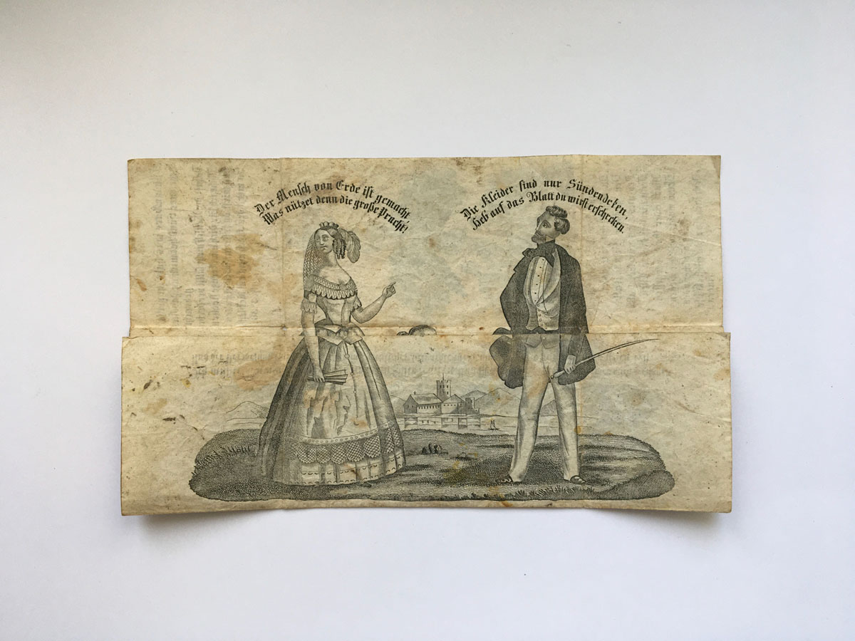 Memento Mori Klappbrief - 19. Jahrhundert