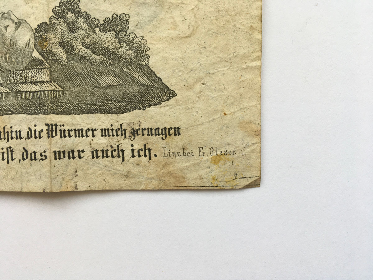 Memento Mori Klappbrief - 19. Jahrhundert