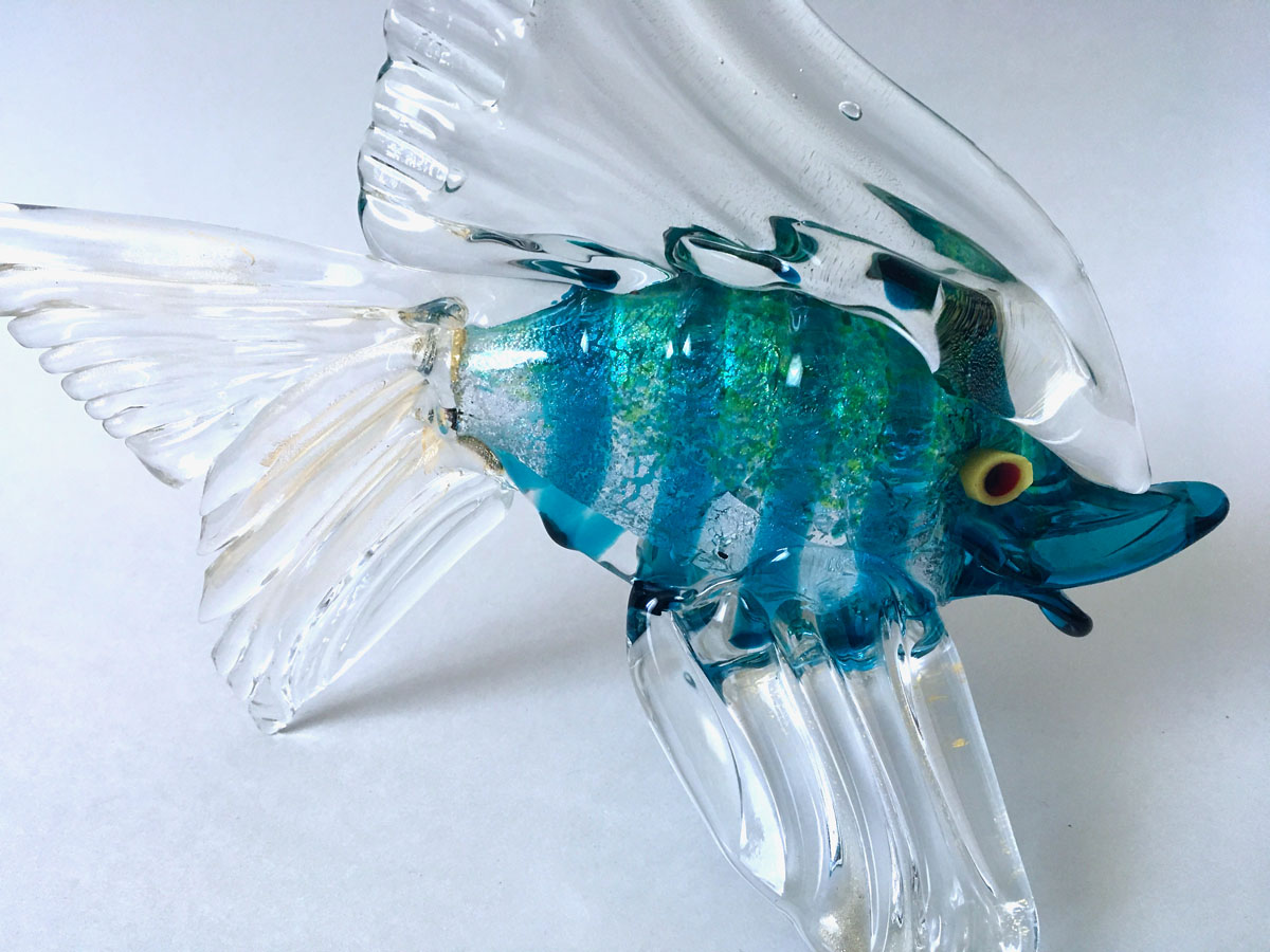 Murano Glas Fisch von ALFREDO BARBINI, MidCentury