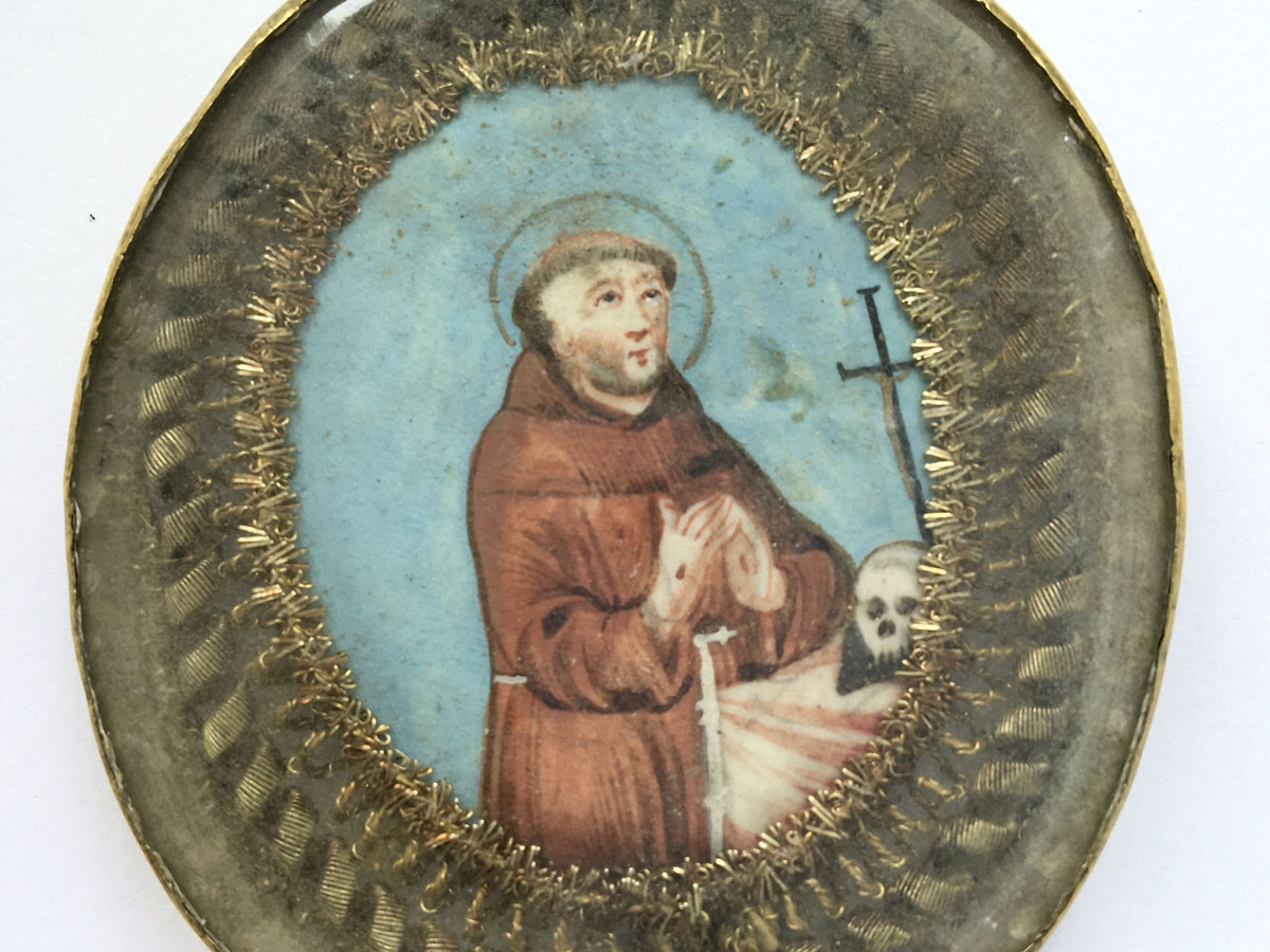 Reliquienkapsel / Reiseschutz - Vinzenz von Valencia