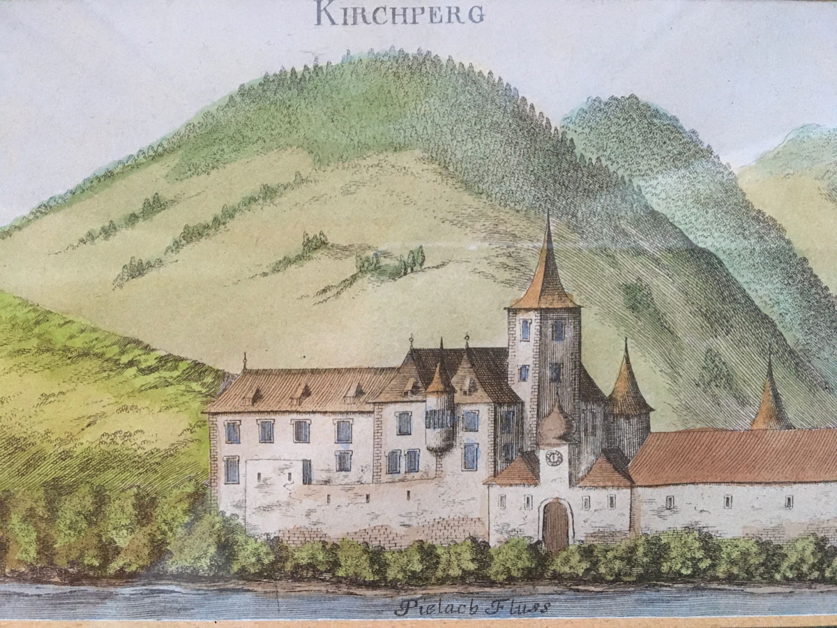 KIRCHPERG - Kupferstich aus G. M. Vischer "Topographia Archiducatus Austriae Inferioris: Modernae“, Wien 1672